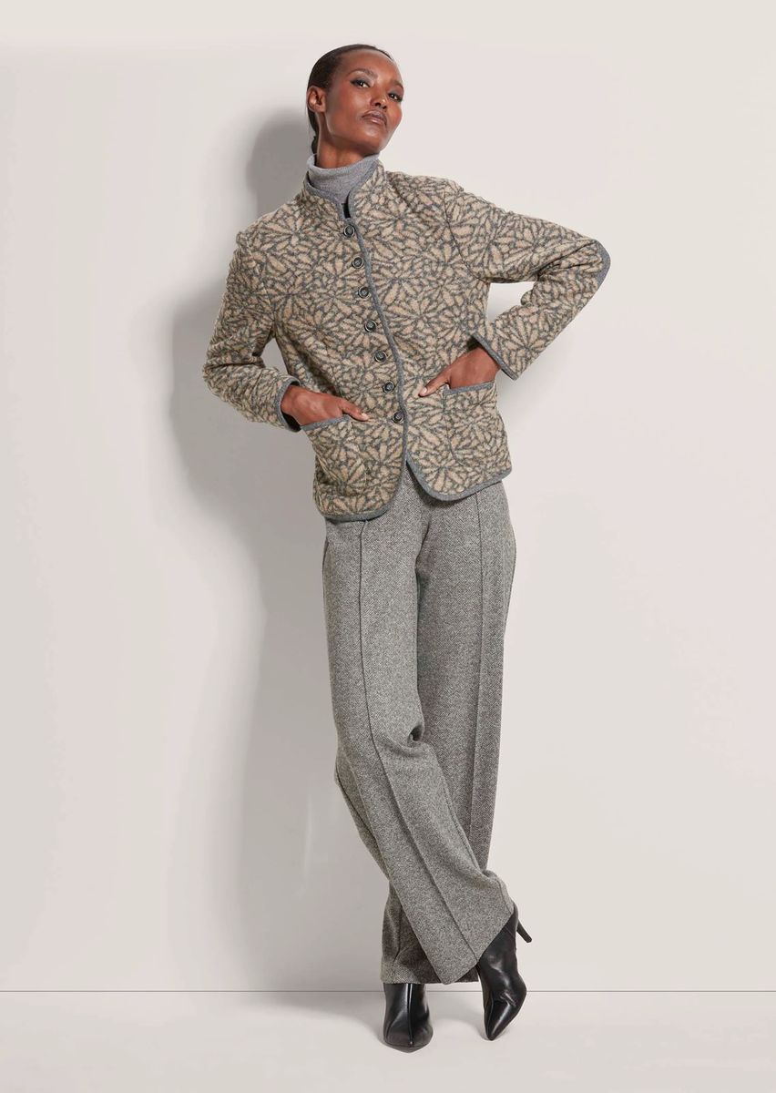Kurzer gemusterter Woll-Blazer