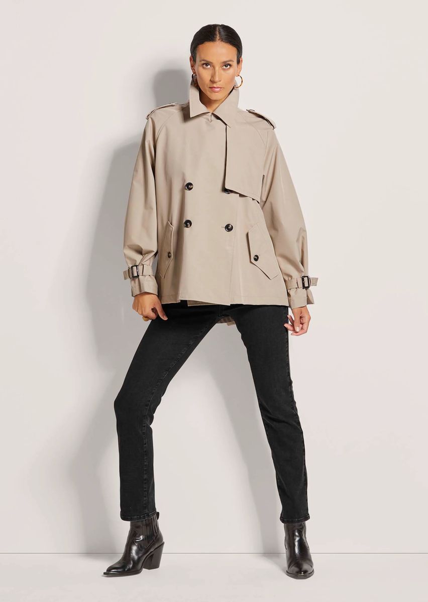 Oversized Kurz-Trenchcoat zweireihig