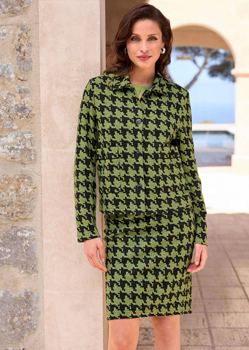 Eleganter Hahnentritt-Blazer im Couture-Stil