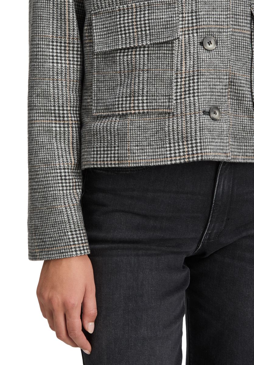 Kurze Glencheck-Jacke mit Pattentaschen