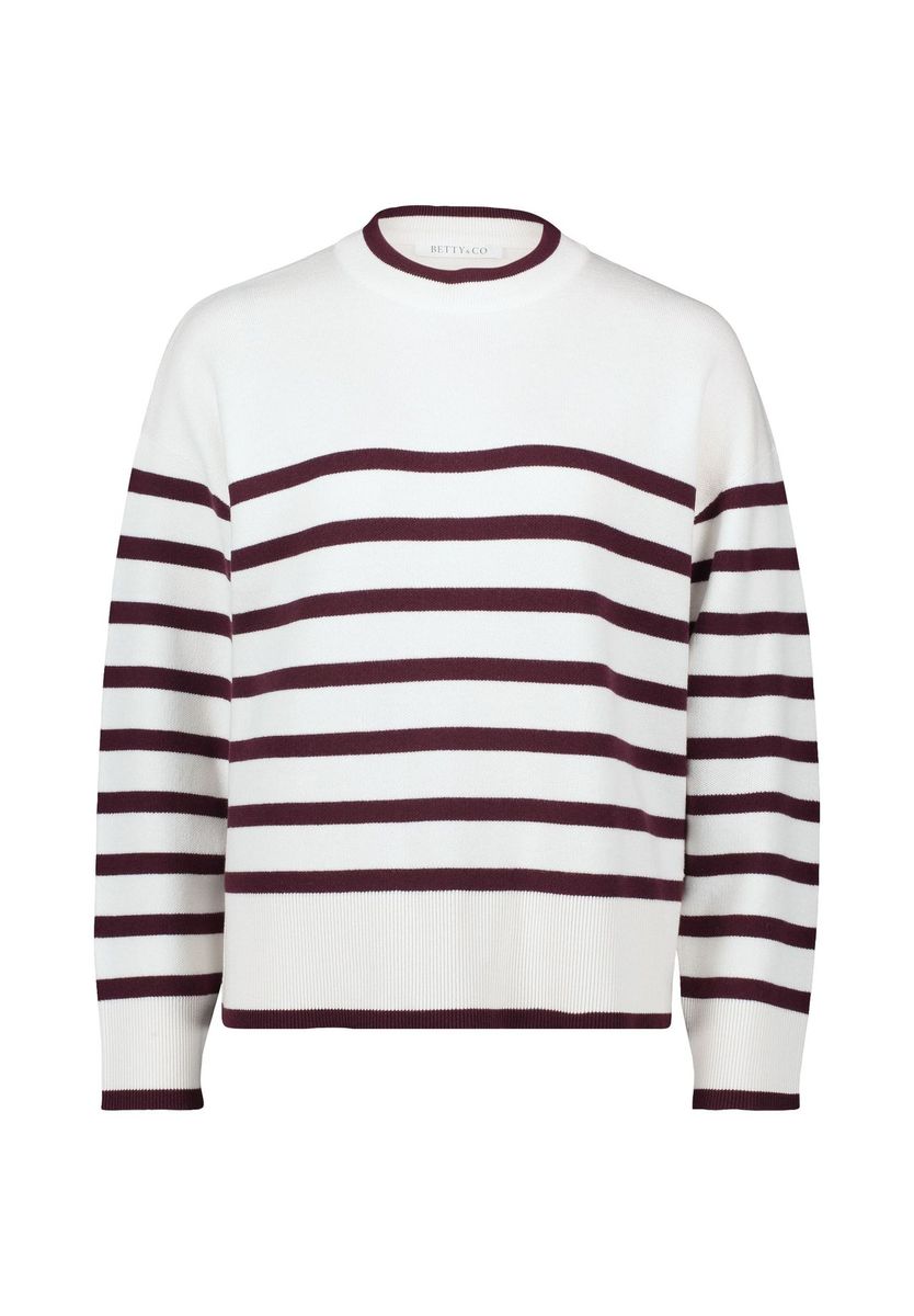 Lockerer gestreifter Feinstrickpullover