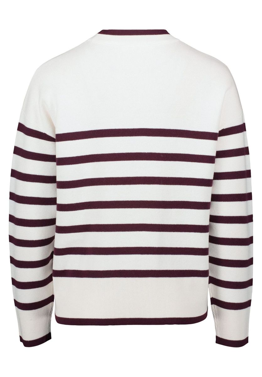 Lockerer gestreifter Feinstrickpullover