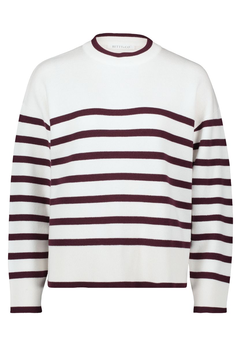Lockerer gestreifter Feinstrickpullover