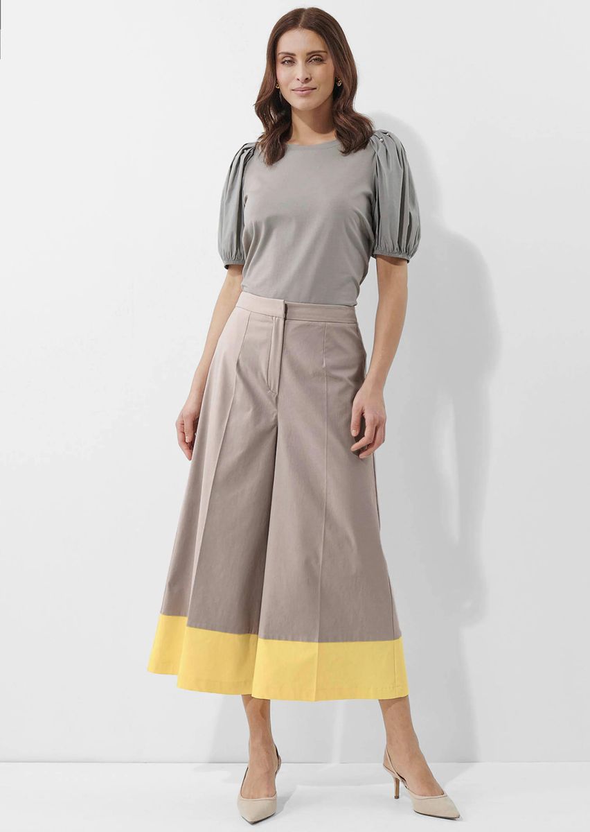 Culotte mit Color-Blocking-Saum