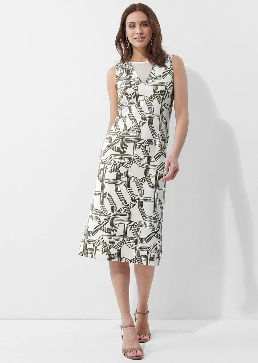 Midikleid mit geometrischem Muster