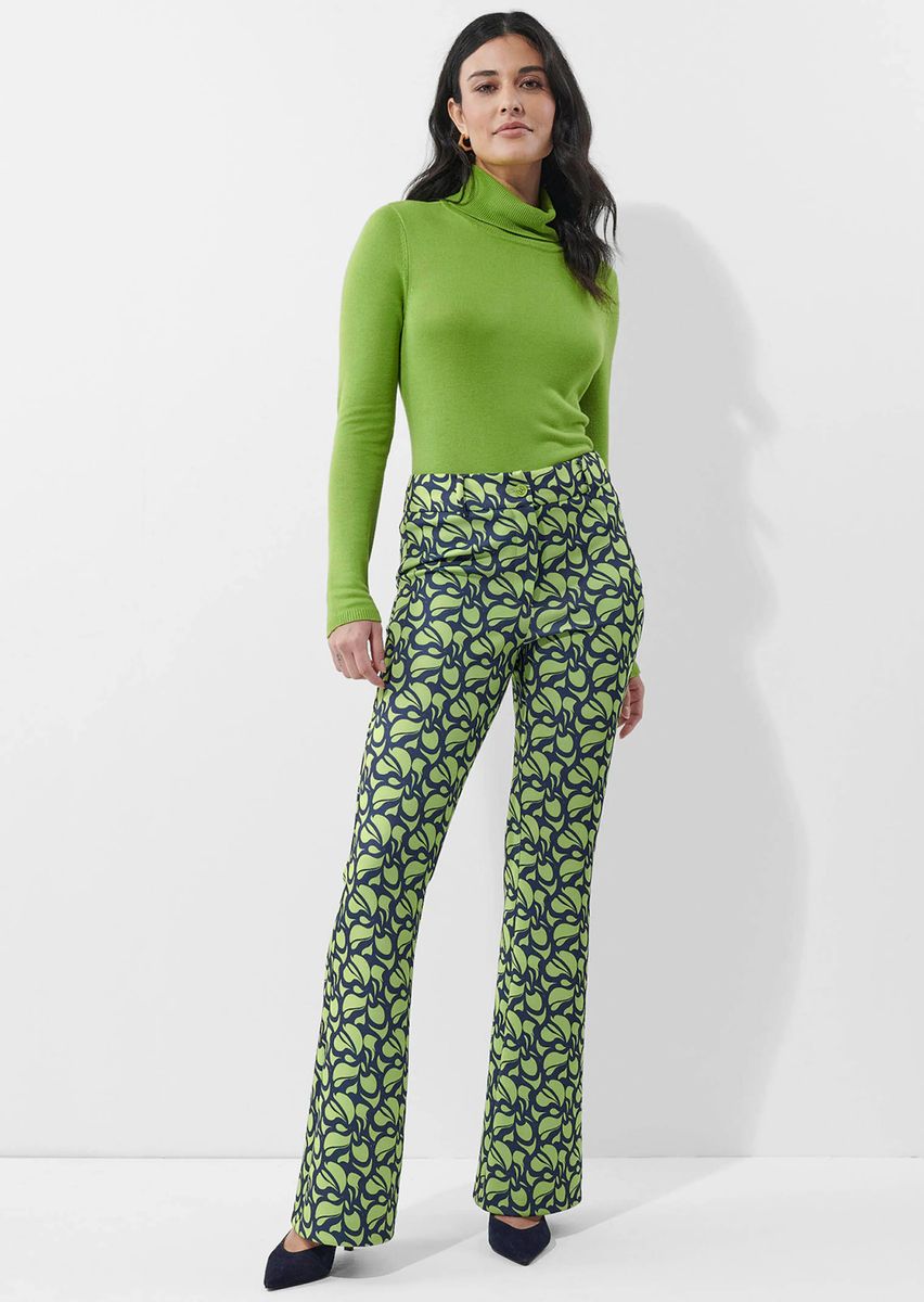 Musterhose in Scuba-Bootcut-Form