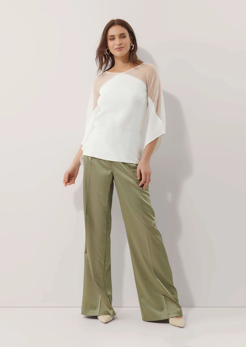Elegantes Schößchen-Top mit transparenten Einsätzen