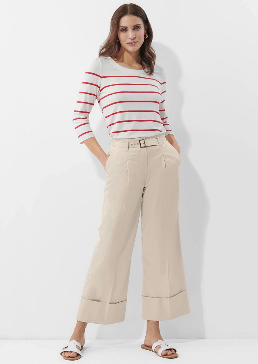 Weite Satingewebe-Hose mit Gürtel
