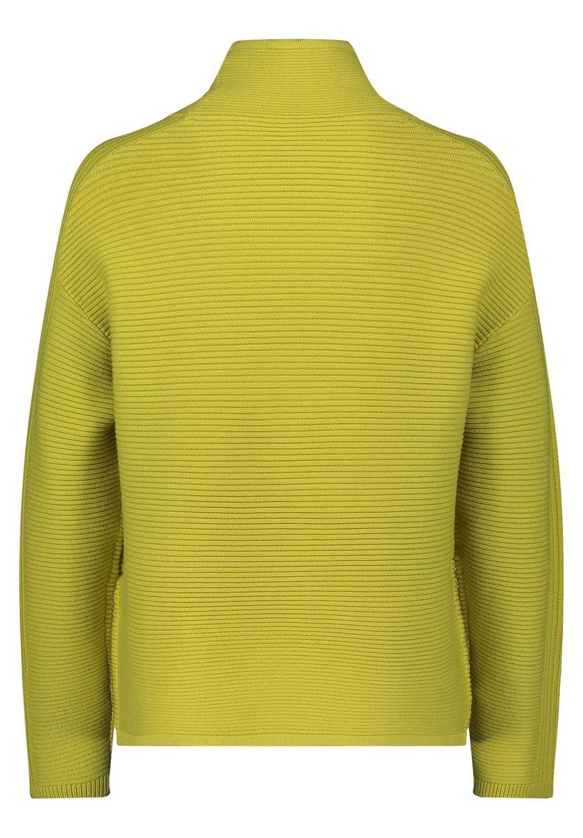 Rippstrick-Pullover mit Tunnelzug-Kragen