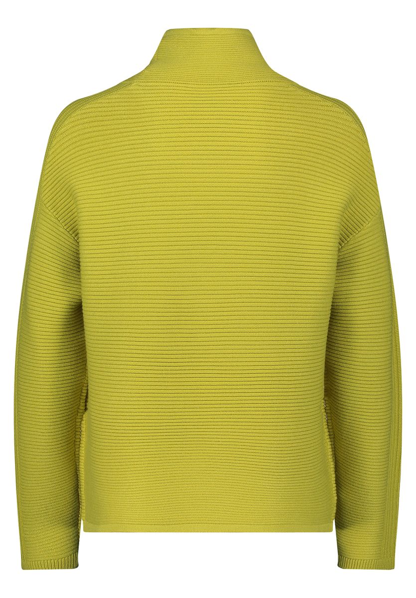 Rippstrick-Pullover mit Tunnelzug-Kragen