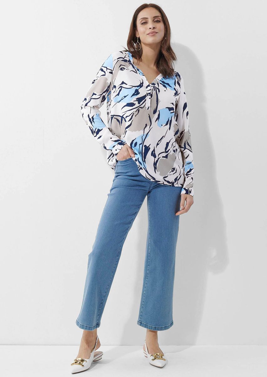 Bluse mit abstraktem Print