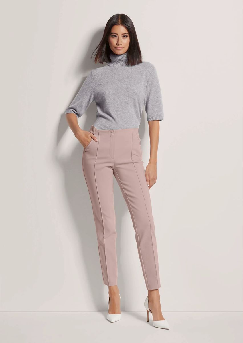 Schlanke Stretch-Hose mit Biesen