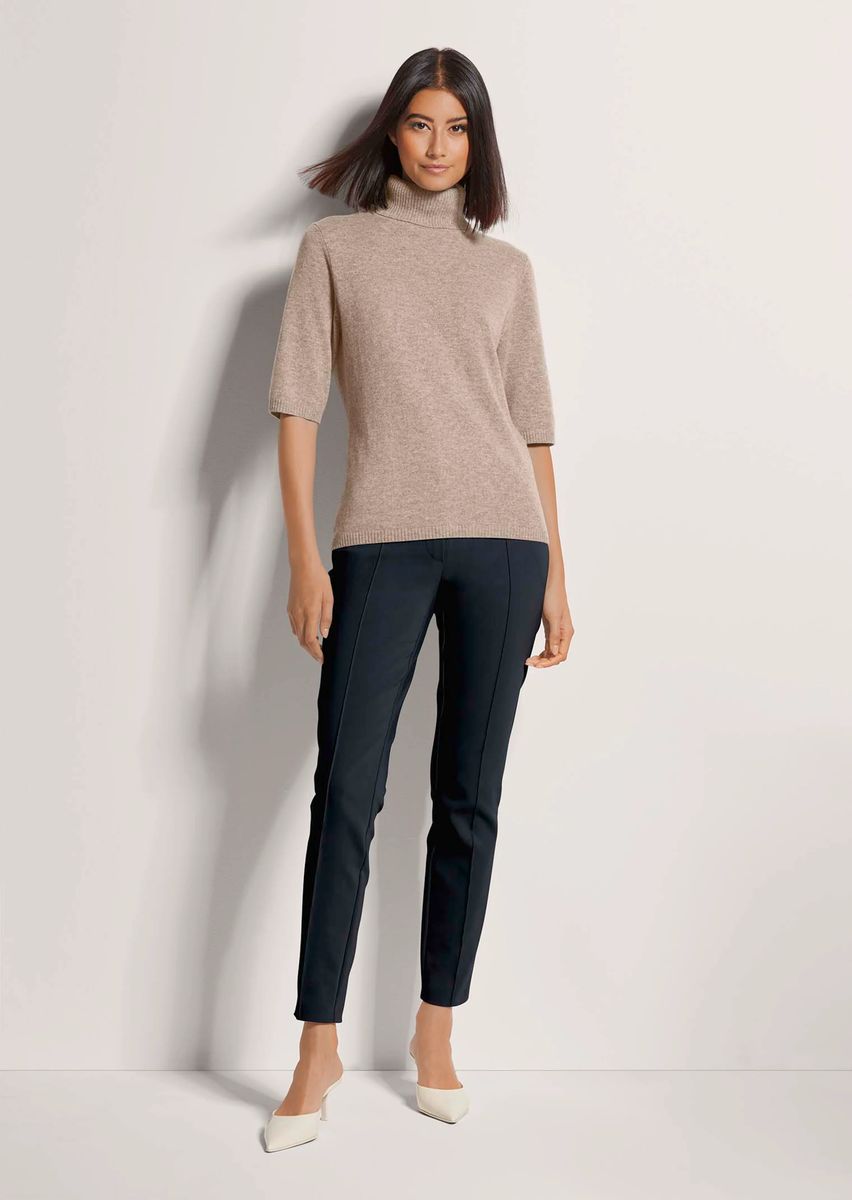 Kaschmir-Rollkragenpullover mit halbem Arm