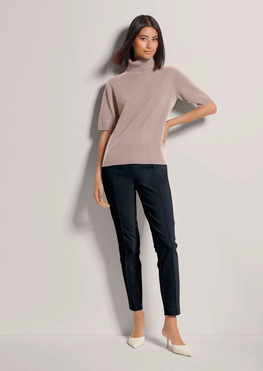 Kaschmir-Rollkragenpullover mit halbem Arm
