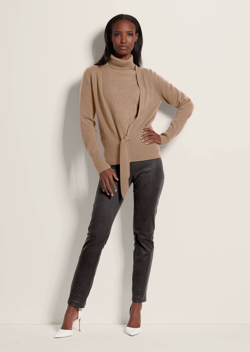 Kaschmir-Cardigan mit Bindedetail