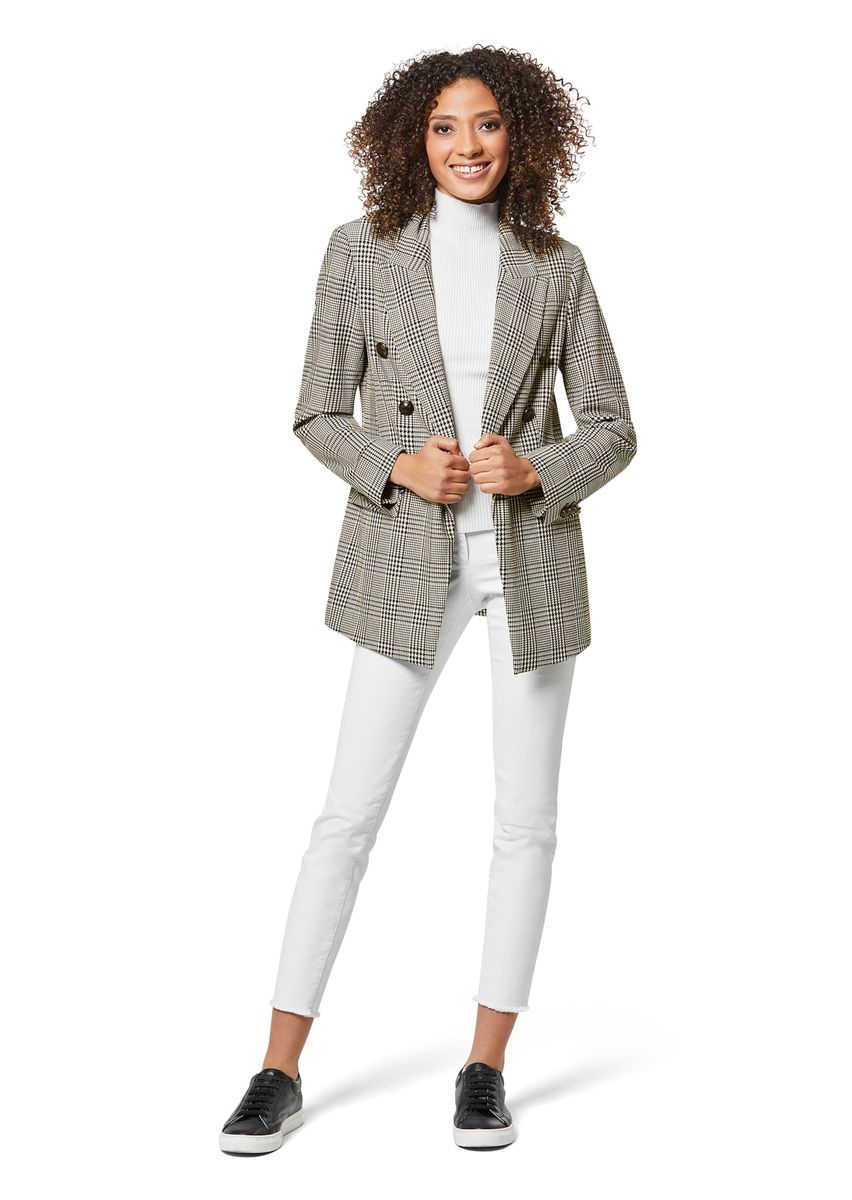 Klassischer Blazer mit Hahnentrittmuster