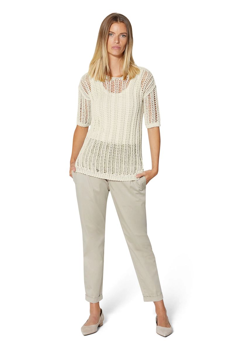 Ajour-Strickpullover mit Halbärment