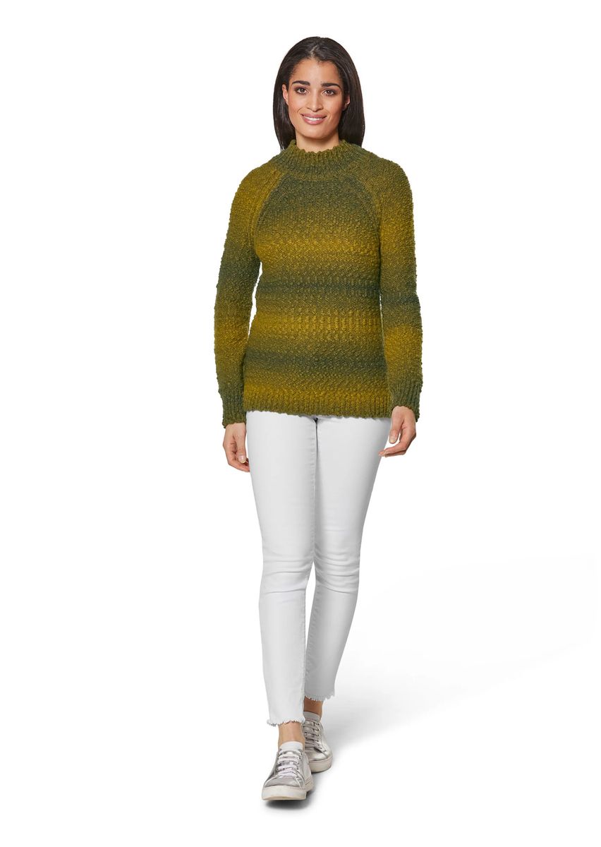 Strukturierter Raglan-Pullover mit Farbverlauf