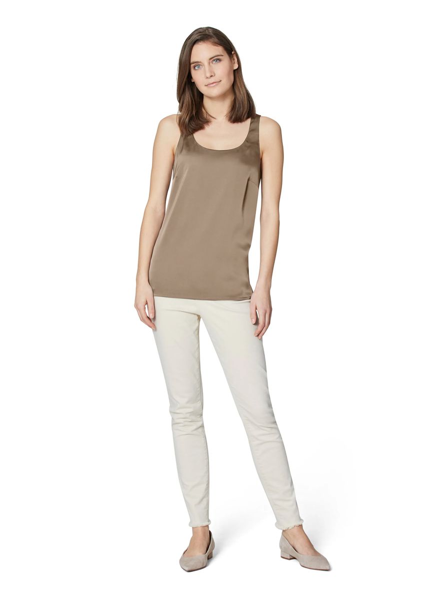 Elegantes Satin-Top mit Rundhalsausschnitt