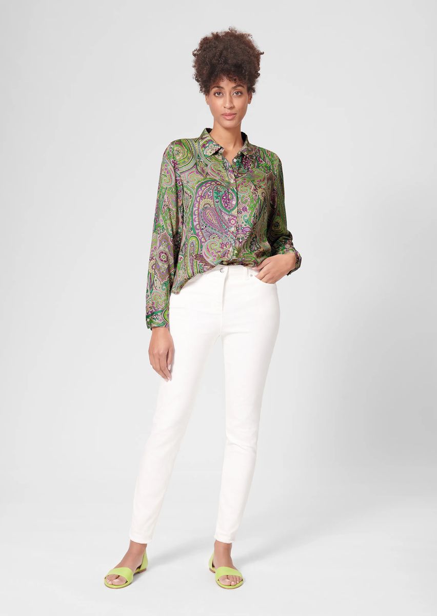 Fließende Hemdbluse mit Paisleymuster