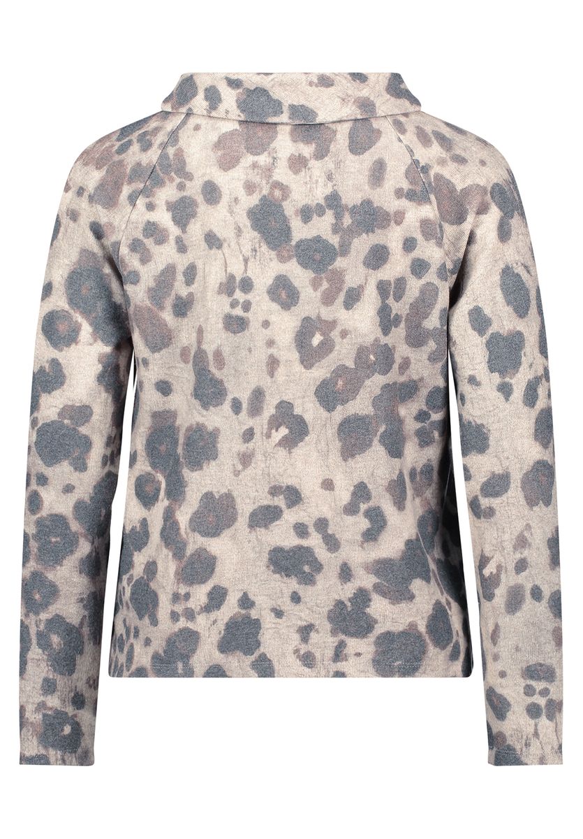 Sweatshirt mit Animal-Print und Stehkragen
