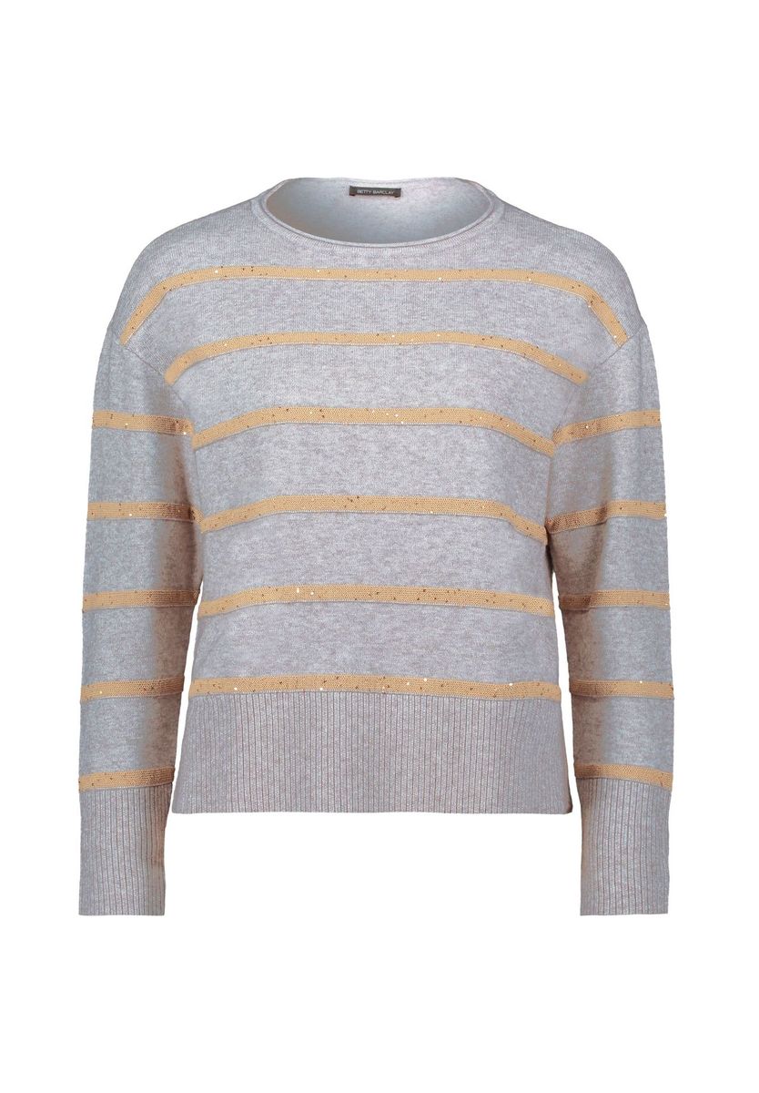Gestreifter Strickpullover mit Pailletten
