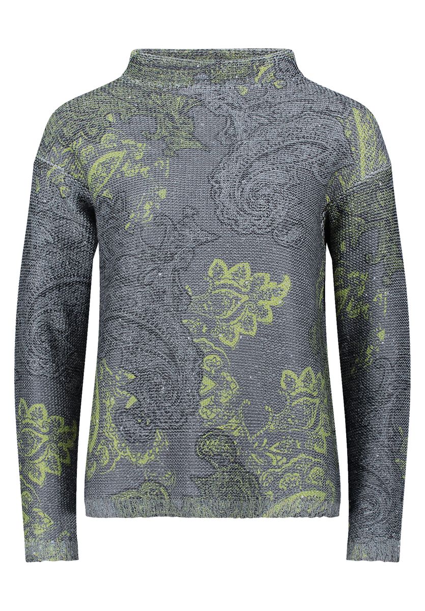 Strickpullover mit Paisley-Muster und Pailletten