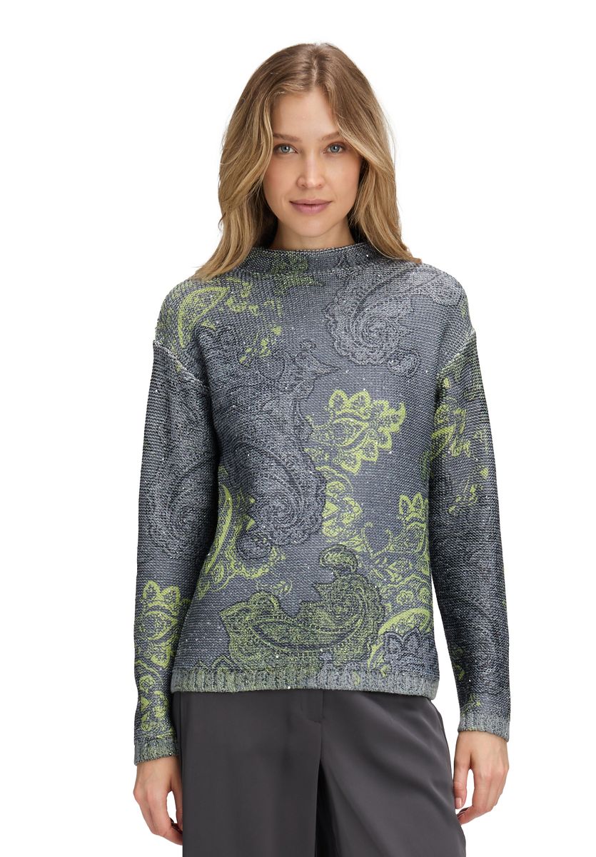 Strickpullover mit Paisley-Muster und Pailletten