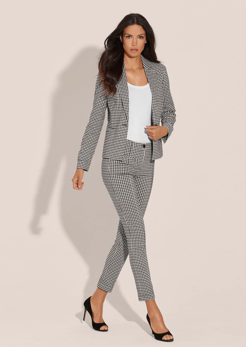 Taillierter Blazer mit Vichy-Karo