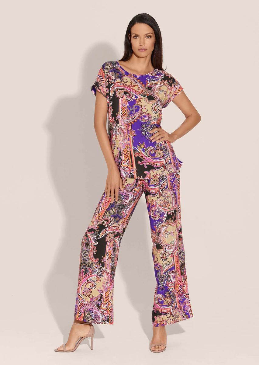 Paisley-Bluse mit Jersey-Rücken