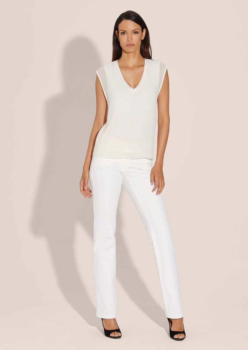Langes Blusentop im Layer-Look