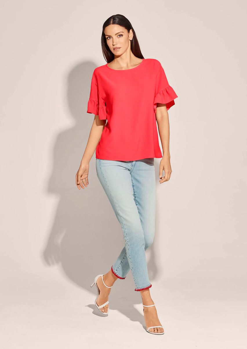Legere Bluse mit Volant-Ärmeln