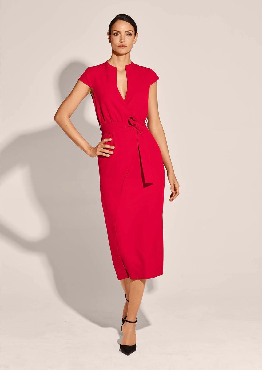 Elegantes Midi-Kleid mit Bindegürtel