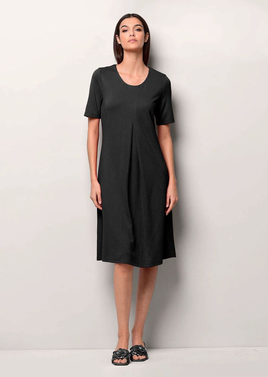 Jersey-Midikleid mit Falten-Detail