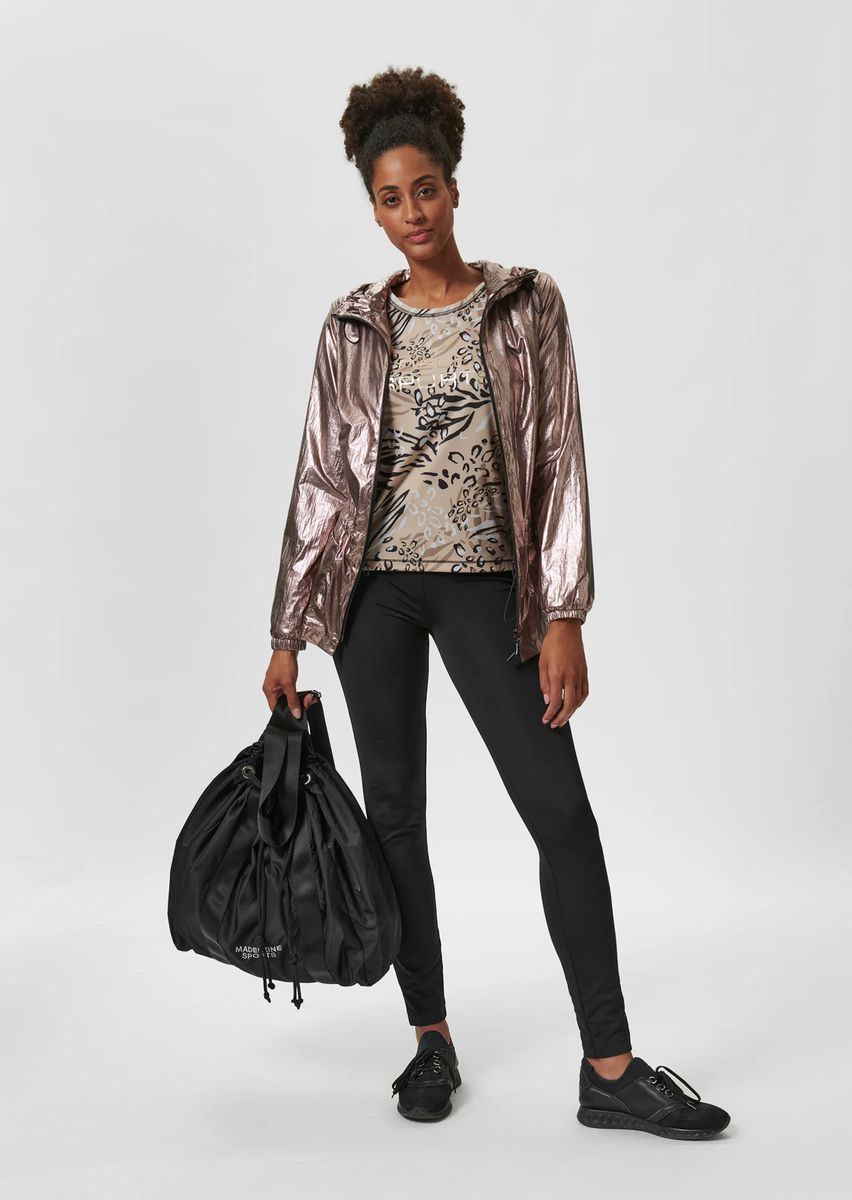 Kapuzenjacke in Metallic-Optik