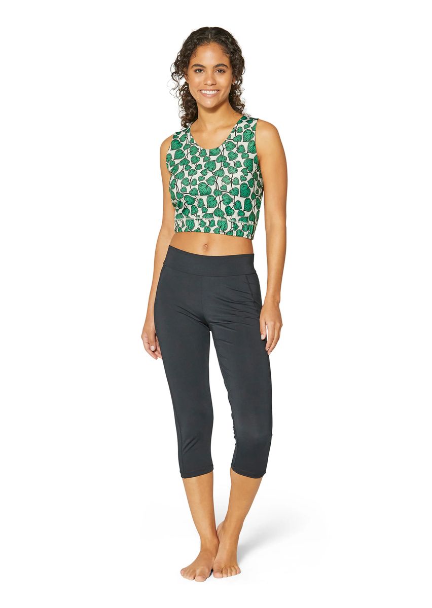 Sport-Bustier mit lebhaftem Blätterprint