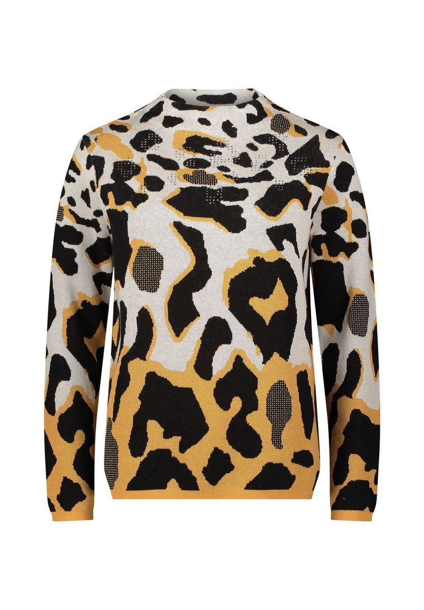 Jacquard-Strickpullover mit Leopardenmuster