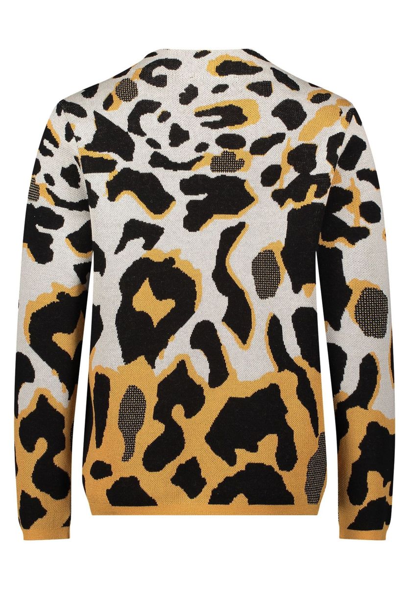 Jacquard-Strickpullover mit Leopardenmuster