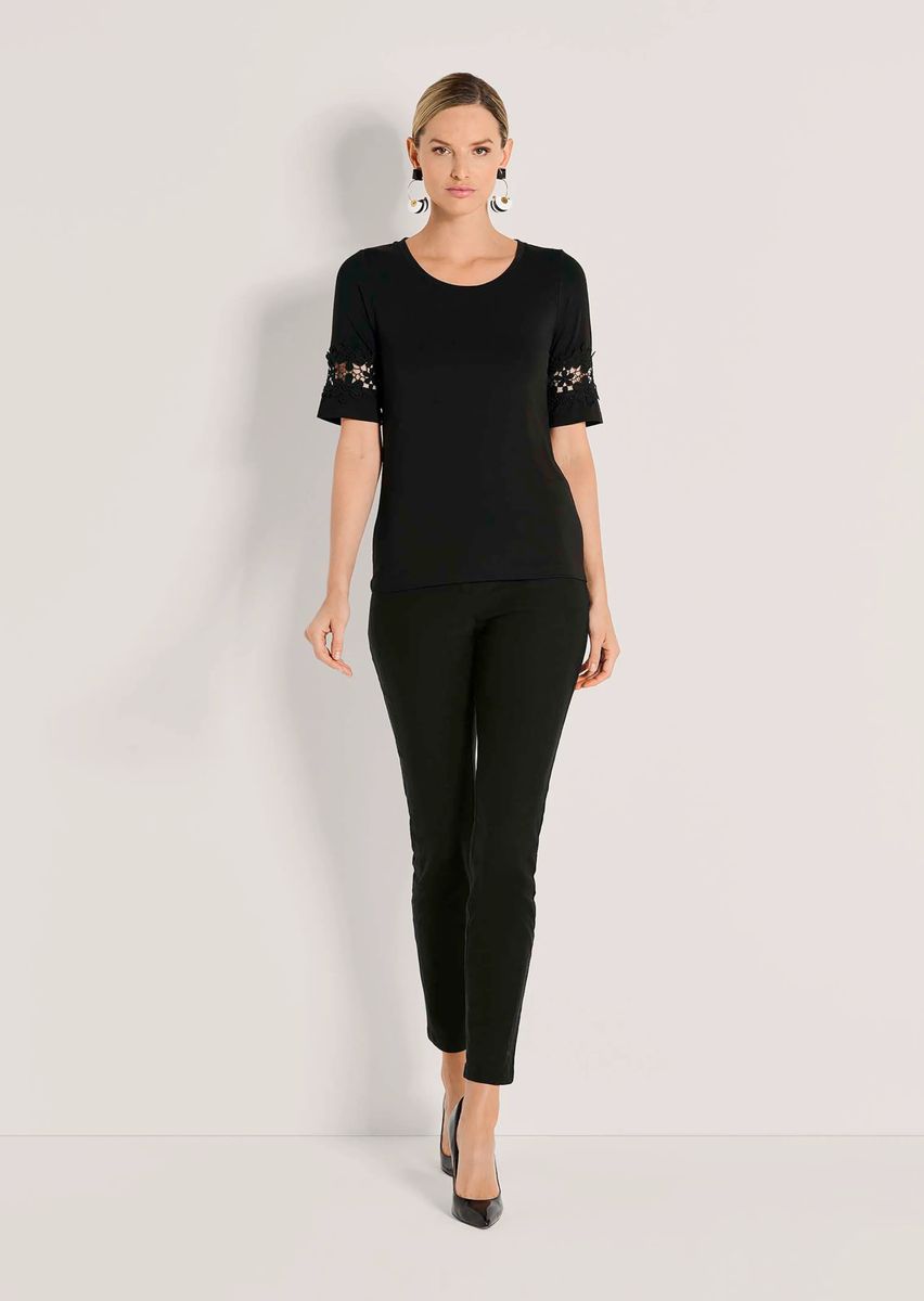 Elegantes Kurzarm-Top mit Spitze