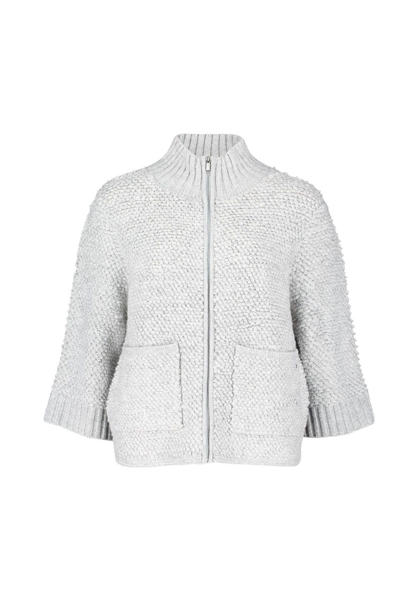 Strukturierte Strickjacke mit Reißverschluss
