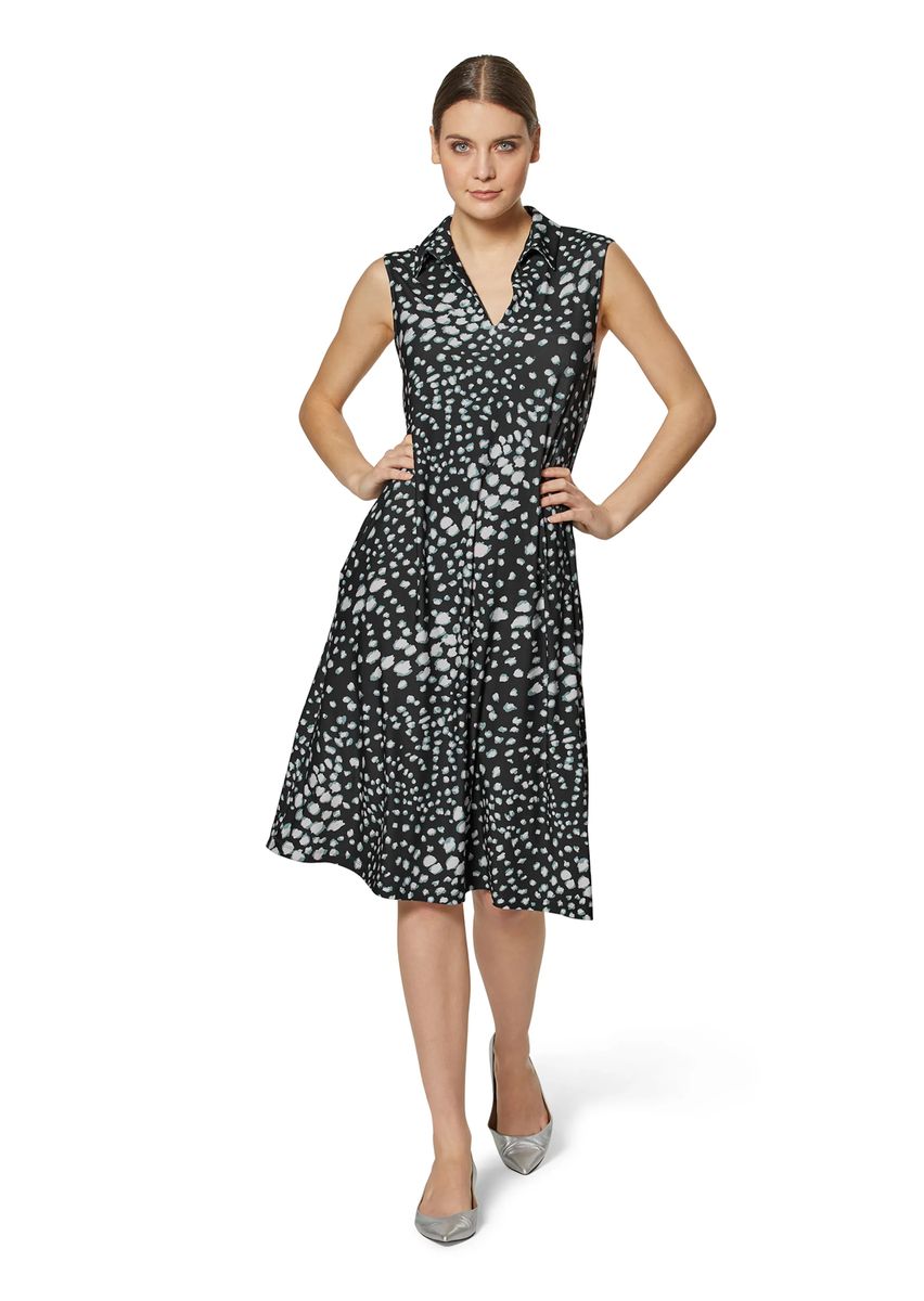 Ärmelloses Hemdblusenkleid mit abstraktem Print