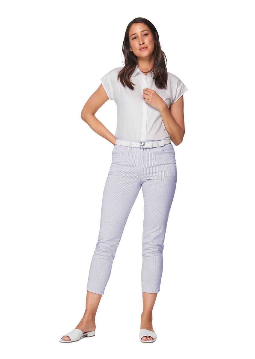 Fein gestreifte 7/8-Jeans