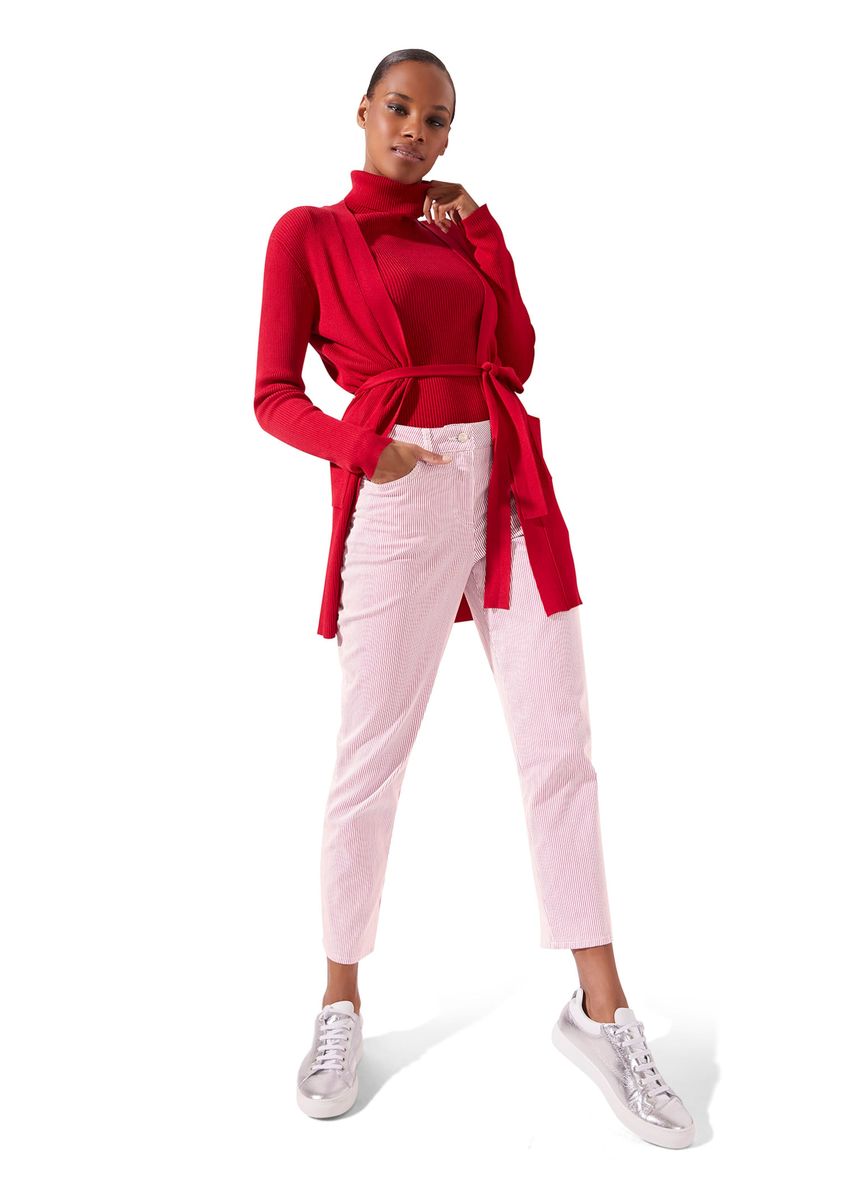 Gestreifte Slim-Fit 7/8-Jeans