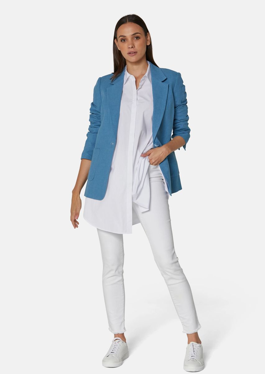 Legerer Leinenblazer in Boxy-Form