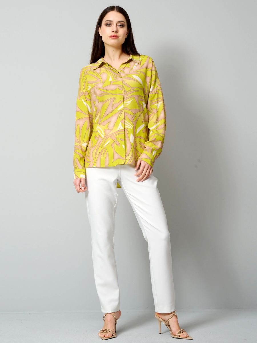 Oversized-Viskosebluse mit grafischem Print