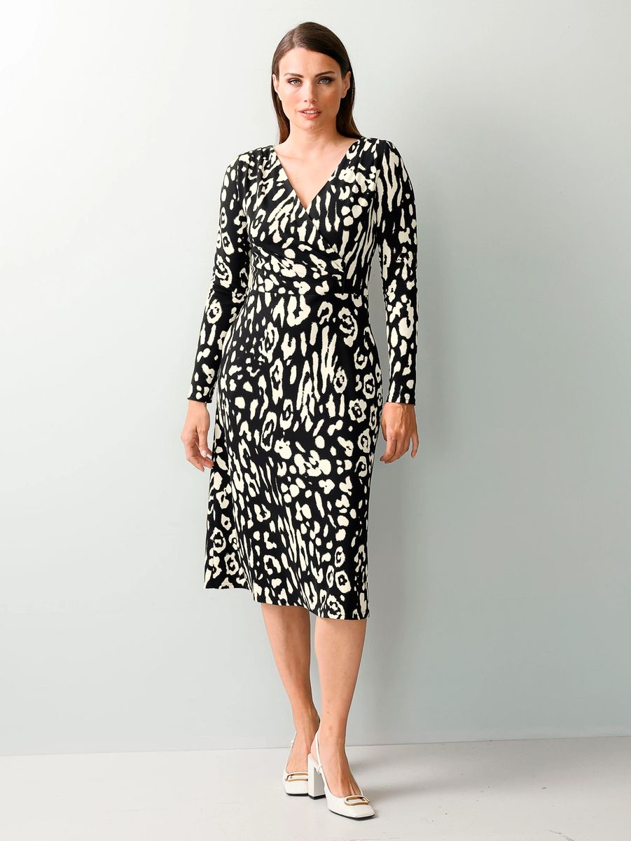 Elegantes Midi-Kleid mit Animalprint