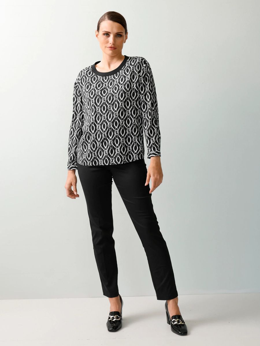 Bluse mit grafischem Kettenmuster