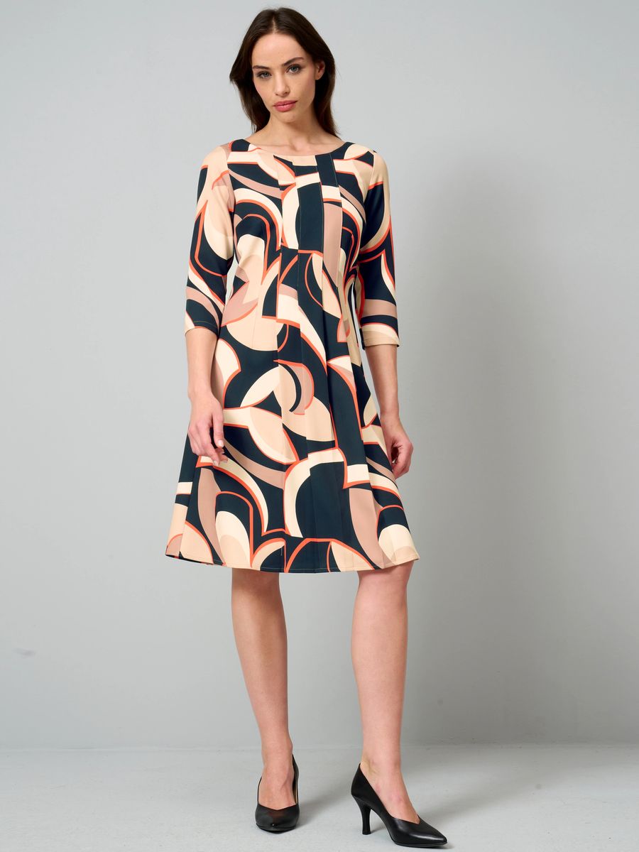 Grafik-Print A-Linien-Kleid