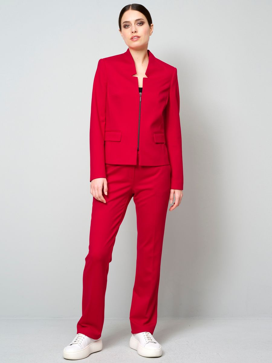 Taillierter Reißverschluss-Blazer mit Kelchkragen