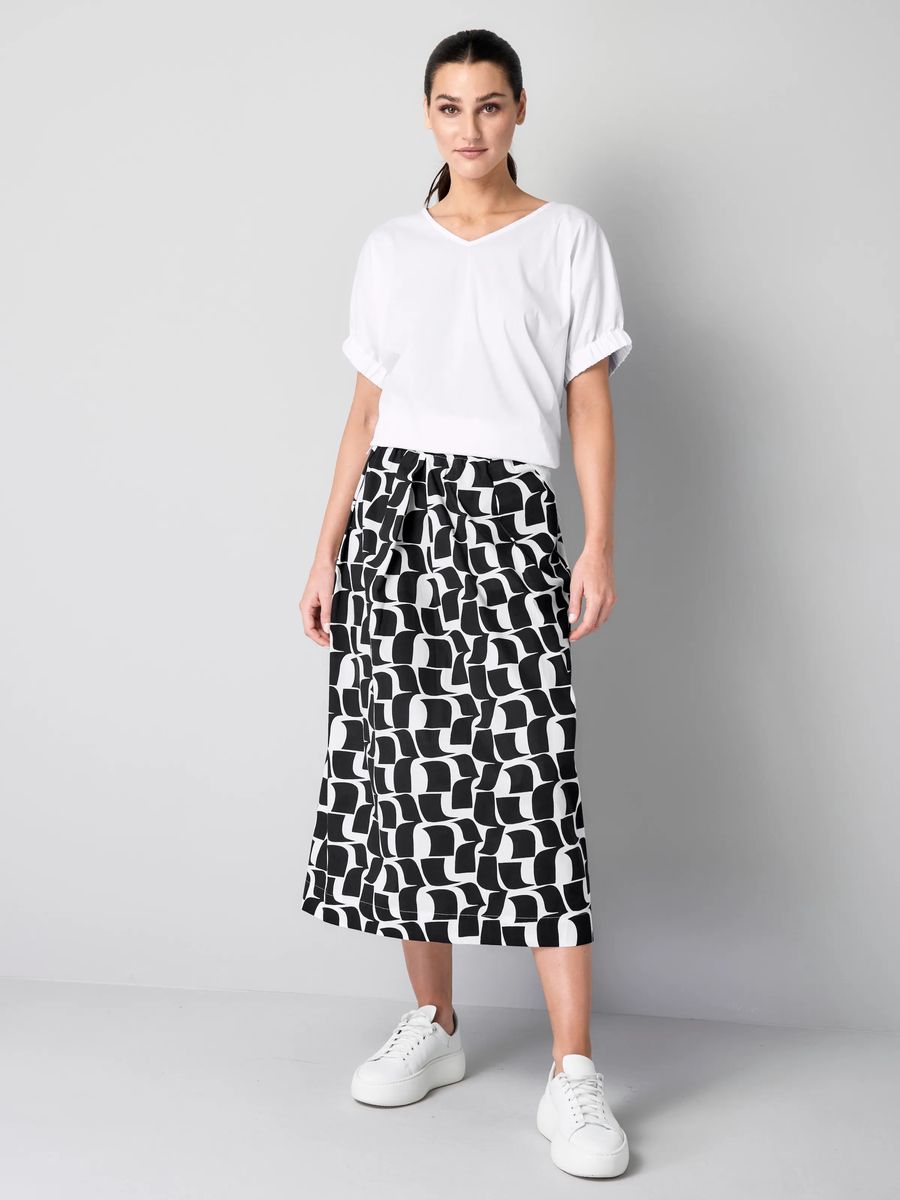 Oversized Popeline-Bluse mit V-Ausschnitt